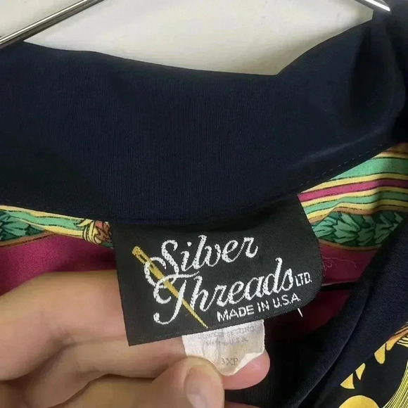 Silver Threads Bold Vintage Inspired Jacket with Baroque Print Made in USA - Picture 7 of 7